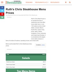 Ruth's Chris Steakhouse Prices
