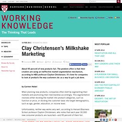 Clay Christensen's Milkshake Marketing