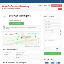 Moving Companies Toronto