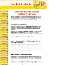 Christian Book Publishers Looking for Writers