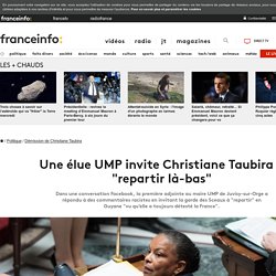Une élue UMP invite Christiane Taubira à "repartir là-bas"