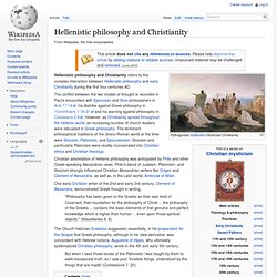 Hellenistic philosophy and Christianity