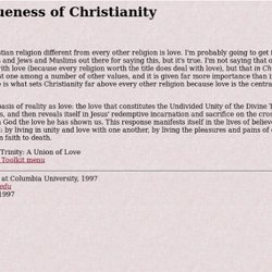 The Uniqueness of Christianity: Introduction