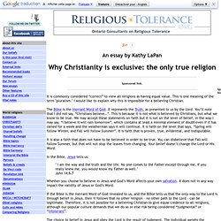 Why Christianity is the only true religion