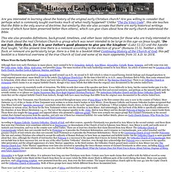 Early Christianity/Primitive Christianity/Apostolic Christianity