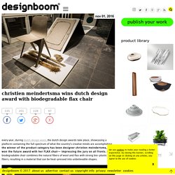 christien meindertsma wins dutch design award with flax chair