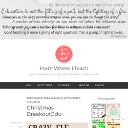 Christmas BreakoutEdu – From Where I Teach