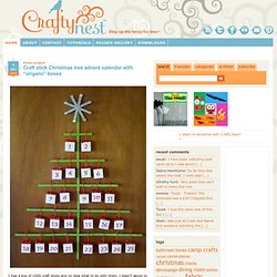 Craft stick Christmas tree advent calendar with “origami” boxes - Craftynest
