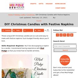 DIY Christmas Candles with Festive Napkins