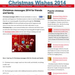 Christmas messages 2014 for friends and family