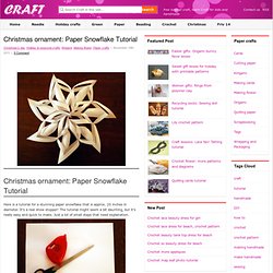 christmas ornament: paper snowflake tutorial