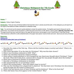 Christmas Webquest
