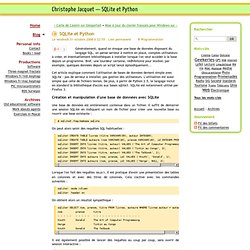 Christophe Jacquet — SQLite et Python