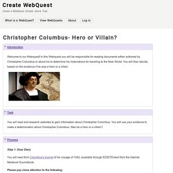 Christopher Columbus- Hero or Villain?