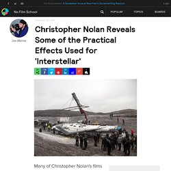 Christopher Nolan Reveals Some of the Practical Effects Used for 'Interstellar'