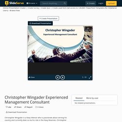 Christopher Wingader Experienced Management Consultant