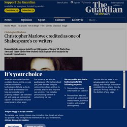 Christopher Marlowe credited as one of Shakespeare's co-writers