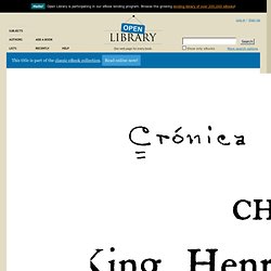 Chronicle of King Henry VIII. of England: Being a Contemporary Record of Some of the Principal ...