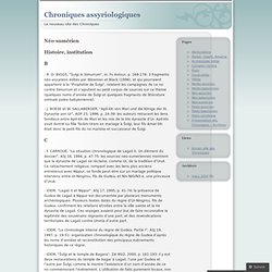 Néo-sumérien « Chroniques assyriologiques