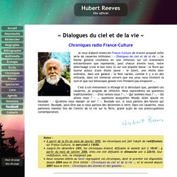 Chroniques de France-Culture : « Dialogues du ciel et de la vie »