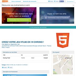 CREEZ VOTRE JEU HTLM5 EN 1H CHRONO ! - Eventbrite