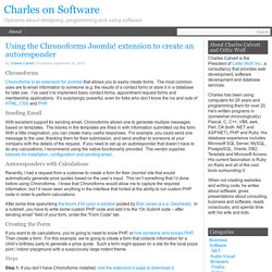 Using the Chronoforms Joomla! extension to create an autoresponder