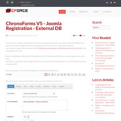 ChronoForms V5 - Joomla Registration - External DB - CForce
