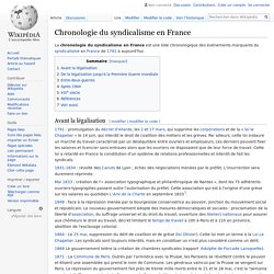Chronologie du syndicalisme en France