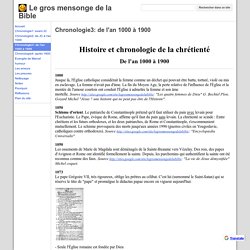 Chronologie3: de l'an 1000 à 1900 - Le gros mensonge de la Bible