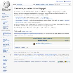 Wikipedia / Pharaons par ordre chronologique
