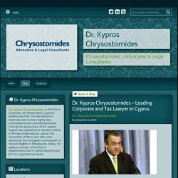 Dr. Kypros Chrysostomides – Leading Corporate and Tax Lawyer in Cyprus