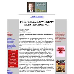 First NDAA; Now Enemy Expatriation Act
