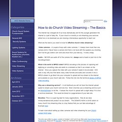 How to do Church Video Streaming? – The basics – AVE