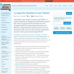 15 ways for churches to use Twitter
