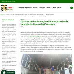 Dịch vụ vận chuyển hàng hóa bắc nam, liên tỉnh của Mai Transprots