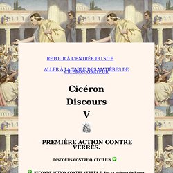 Cicéron :Action première contre Verrès.