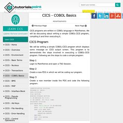 CICS - COBOL Basics
