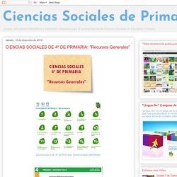 CIENCIAS SOCIALES DE 4º DE PRIMARIA: "Recursos Generales"