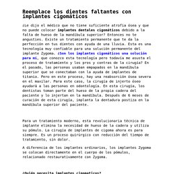 Reemplace los dientes faltantes con implantes cigomáticos