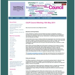 CILIP Council Meeting 19th May 2011 - Council Matters: the CILIP Council Blog