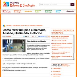 o fazer um piso cimentado