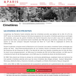 Cimetières - Archives de Paris