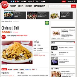 Cincinnati Chili Recipe : Food Network Kitchens