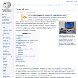 Home cinema - Wikipedia, the free encyclopedia
