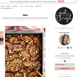 Cinnamon Plum Baked Oatmeal with Toasted Almonds