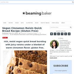 Vegan Cinnamon Raisin Quick Bread Recipe (Gluten Free) - Beaming Baker