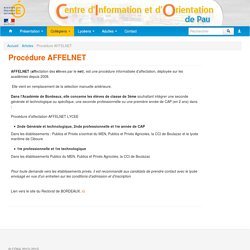 CIO de Pau - Procédure AFFELNET