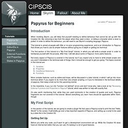 Skyrim - Papyrus for Beginners