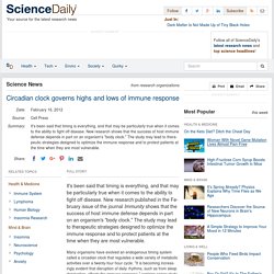 Circadian clock governs highs and lows of immune response