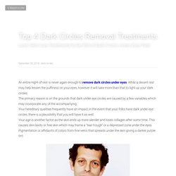 Top 4 Dark Circles Removal Treatments - dark circles